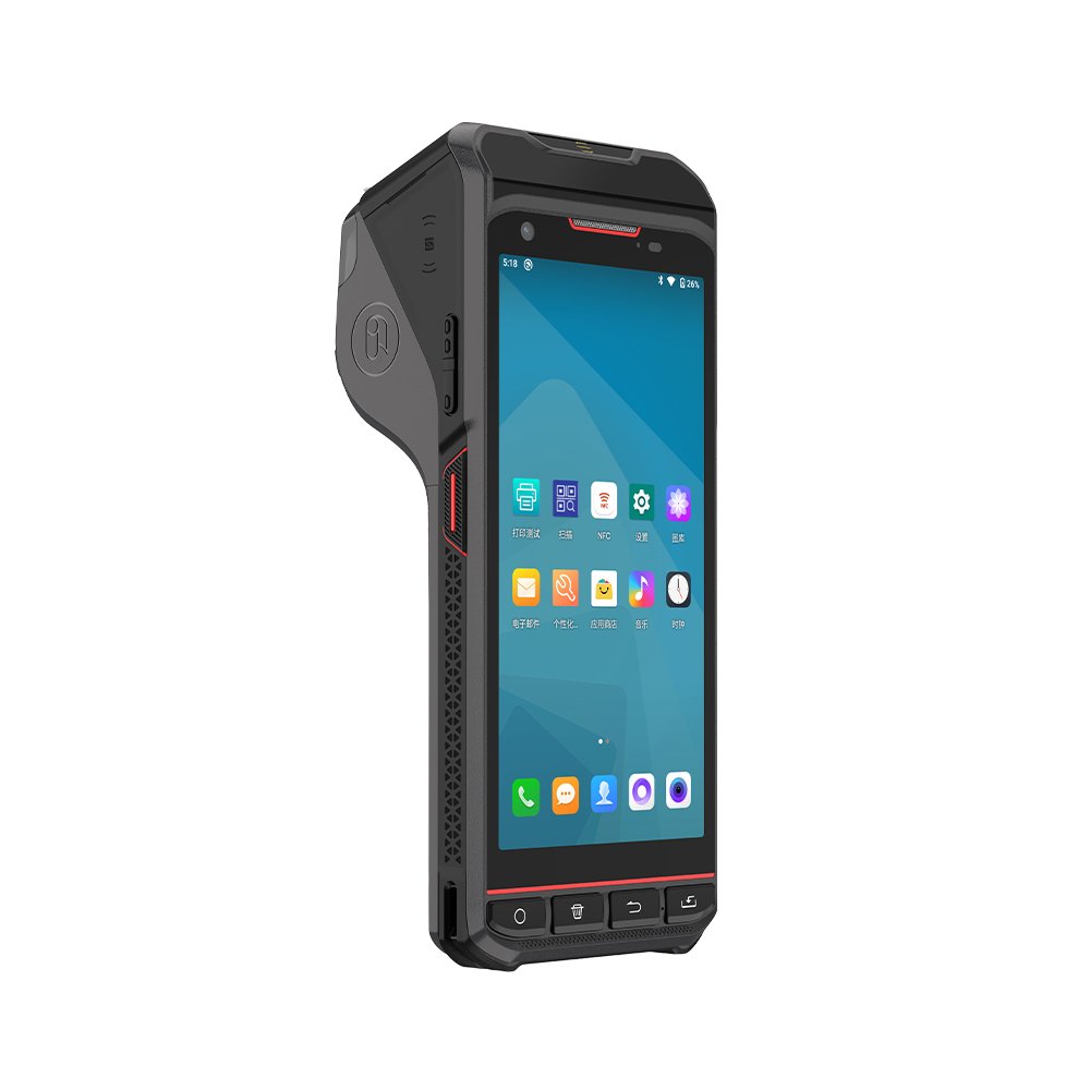 Android 13 Wireless GPRS Data Terminal Handheld 4G Rugged PDA With Label Printer Barcode Scanner HCC-S70